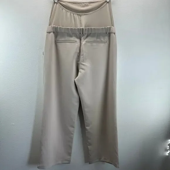 Abercrombie & Fitch Maternity Sloane Tailored Pants Oatmeal Cream 14L - Picture 4 of 16
